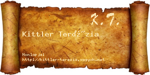 Kittler Terézia névjegykártya